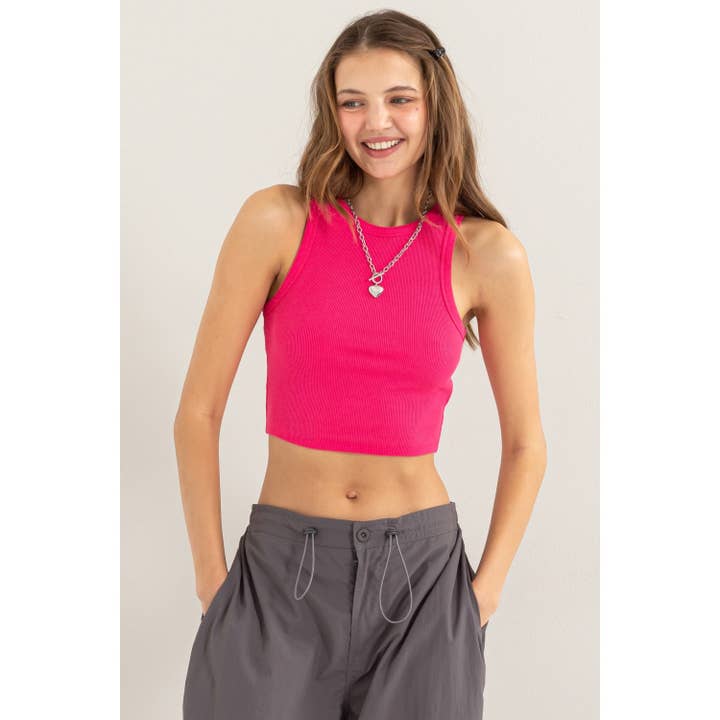HYFVE - Wholesale Tank Top - Women's - DZ24C690-D-Ribbed Crop Tank Top