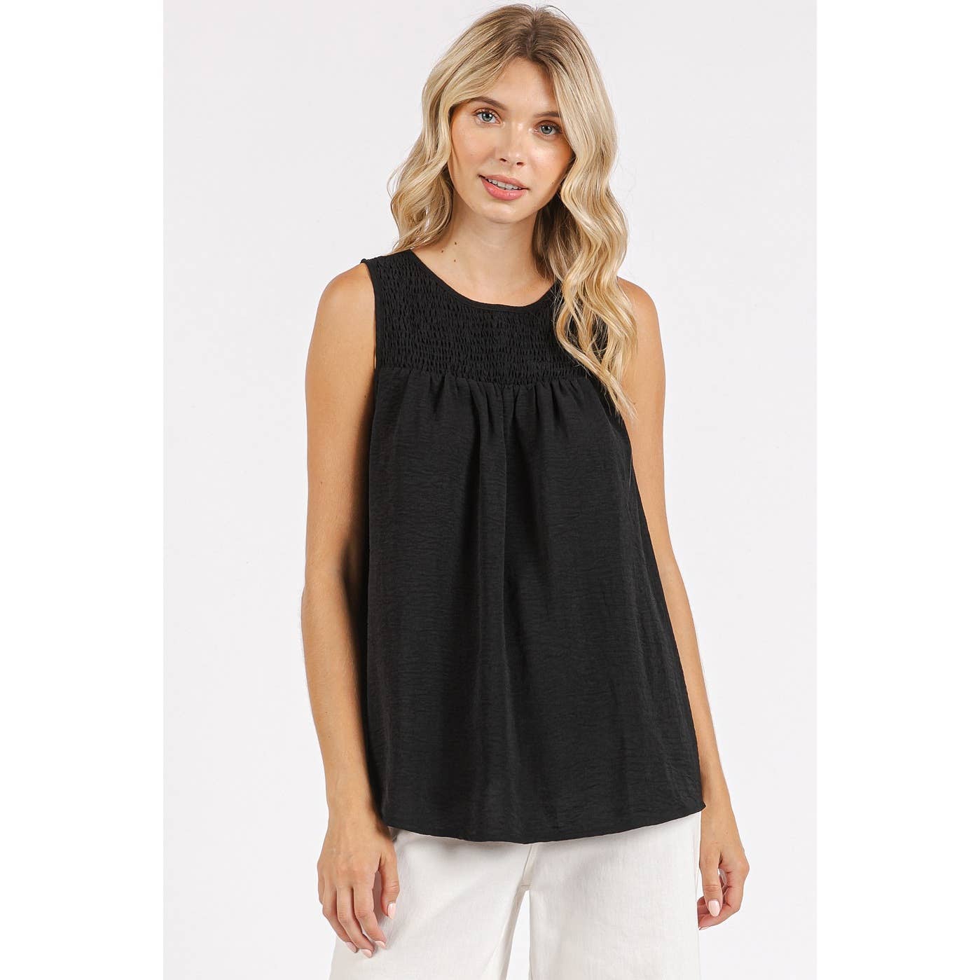 mittoshop – wholesale Blouse – Women’s – AIRFLOW SMOCKED YOKE SLEEVELESS BLOUSE33