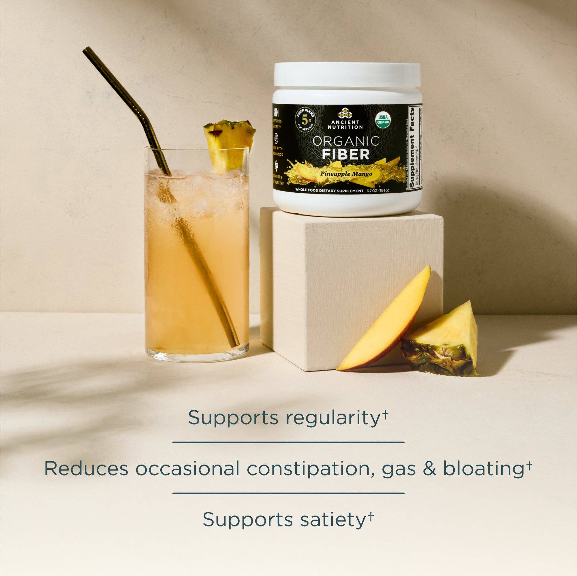 Ancient Nutrition - Wholesale Protein/Superfood Powder - Organic Fiber | Powder Pineapple Mango Flavor (30 Servings)3