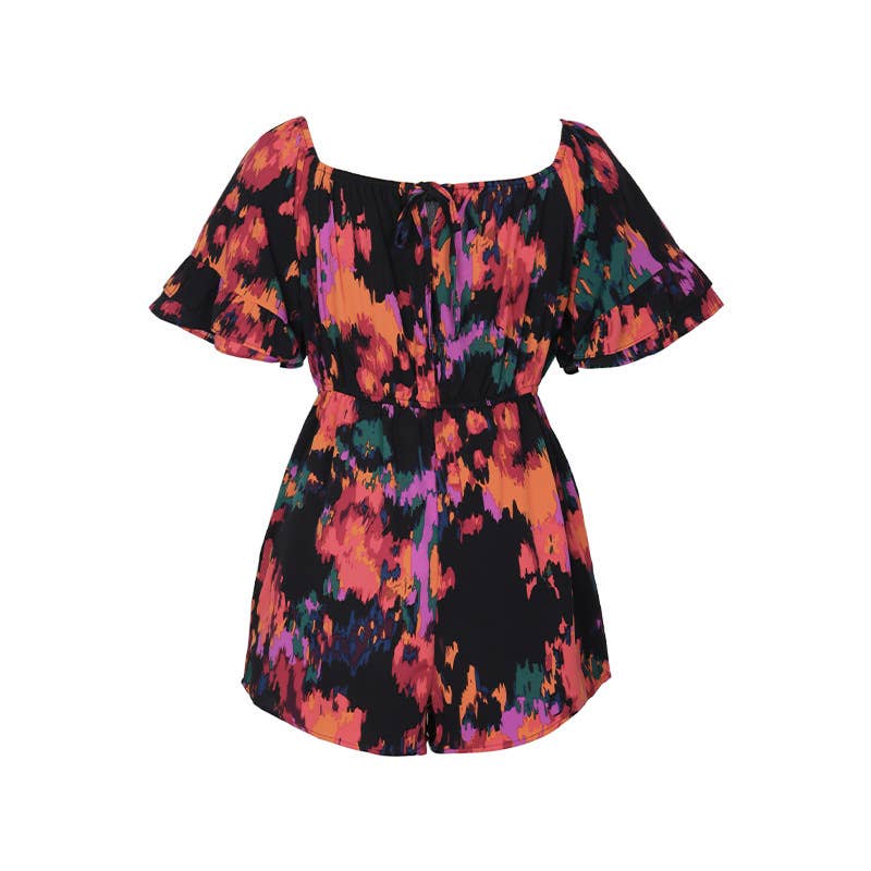 Black High-waisted peplum sleeve onesie for wholesale on Faire3