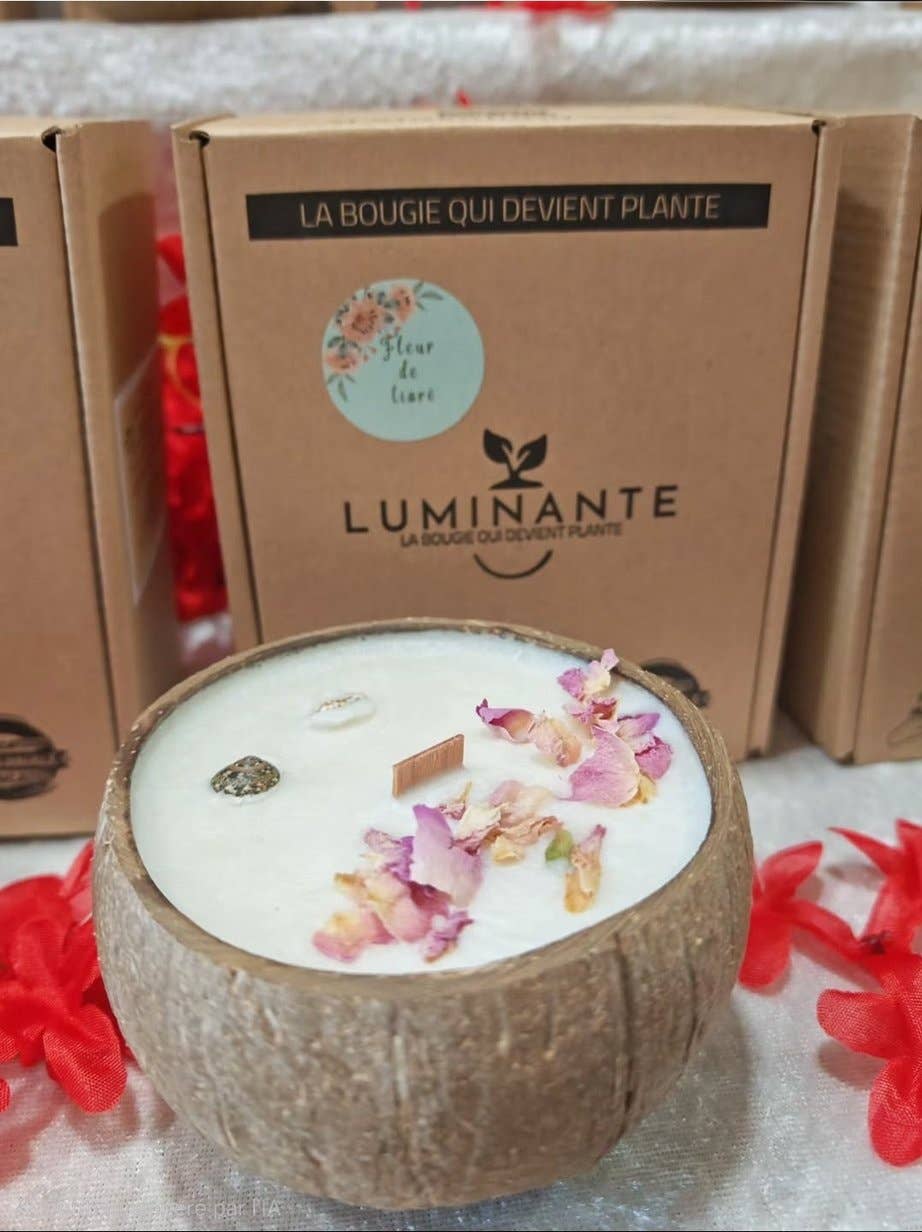 LUMINANTE - Wholesale Travel Candles - The candle that becomes a plant Tiare Flower "coconut" model1