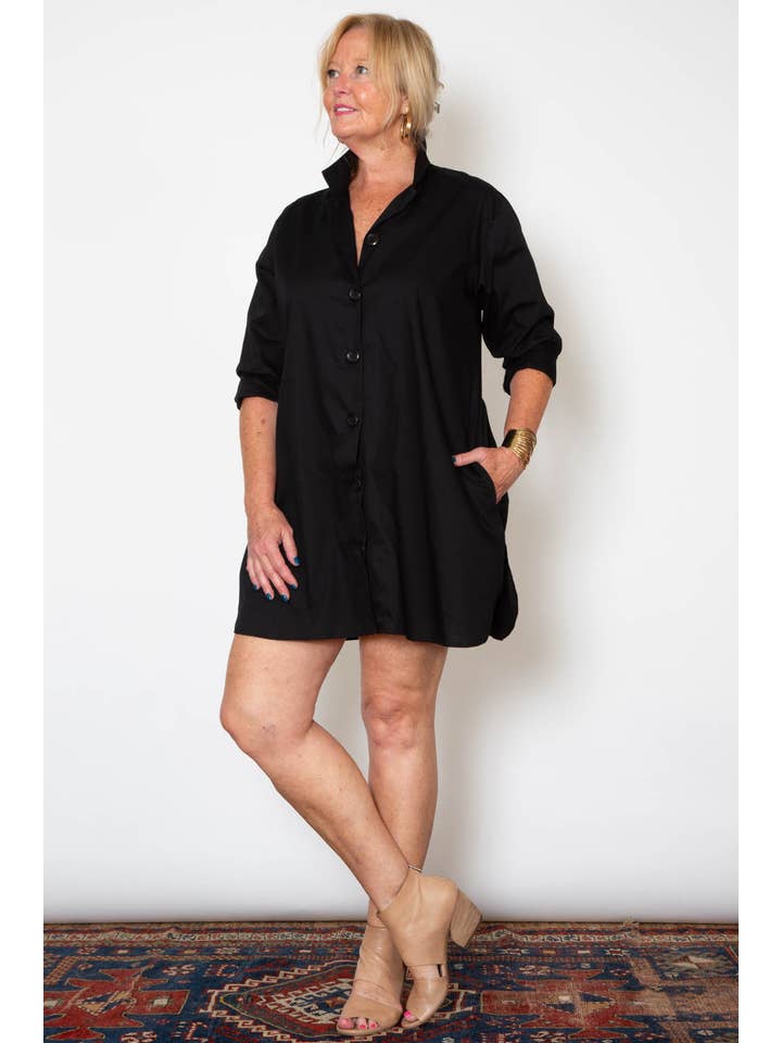 Black Poplin Stacey Dress for wholesale on Faire3
