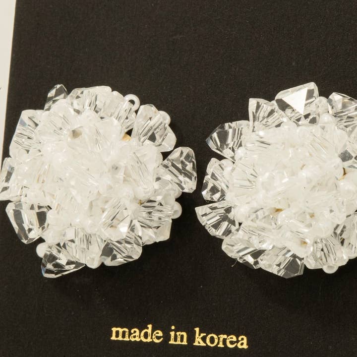 G Pearl And Faceted Beads Cluster Stud Earrings for wholesale on Faire2