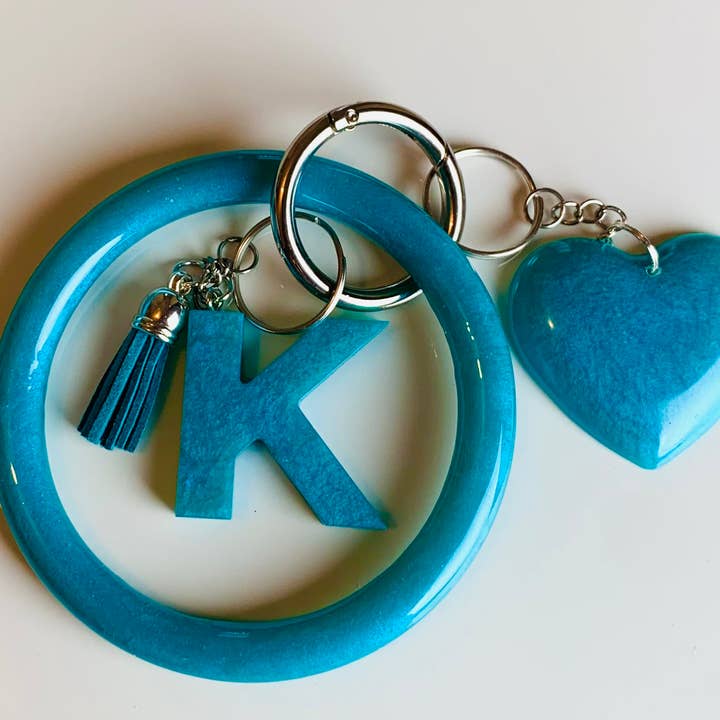 Ensemble de bracelets porte-clés bleu sarcelle pour la vente par Shop Drip Express