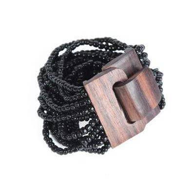 Bijondo - Wholesale Beaded Bracelet - Wooden Buckle Bracelet and Glass Beads, costume jewelry6