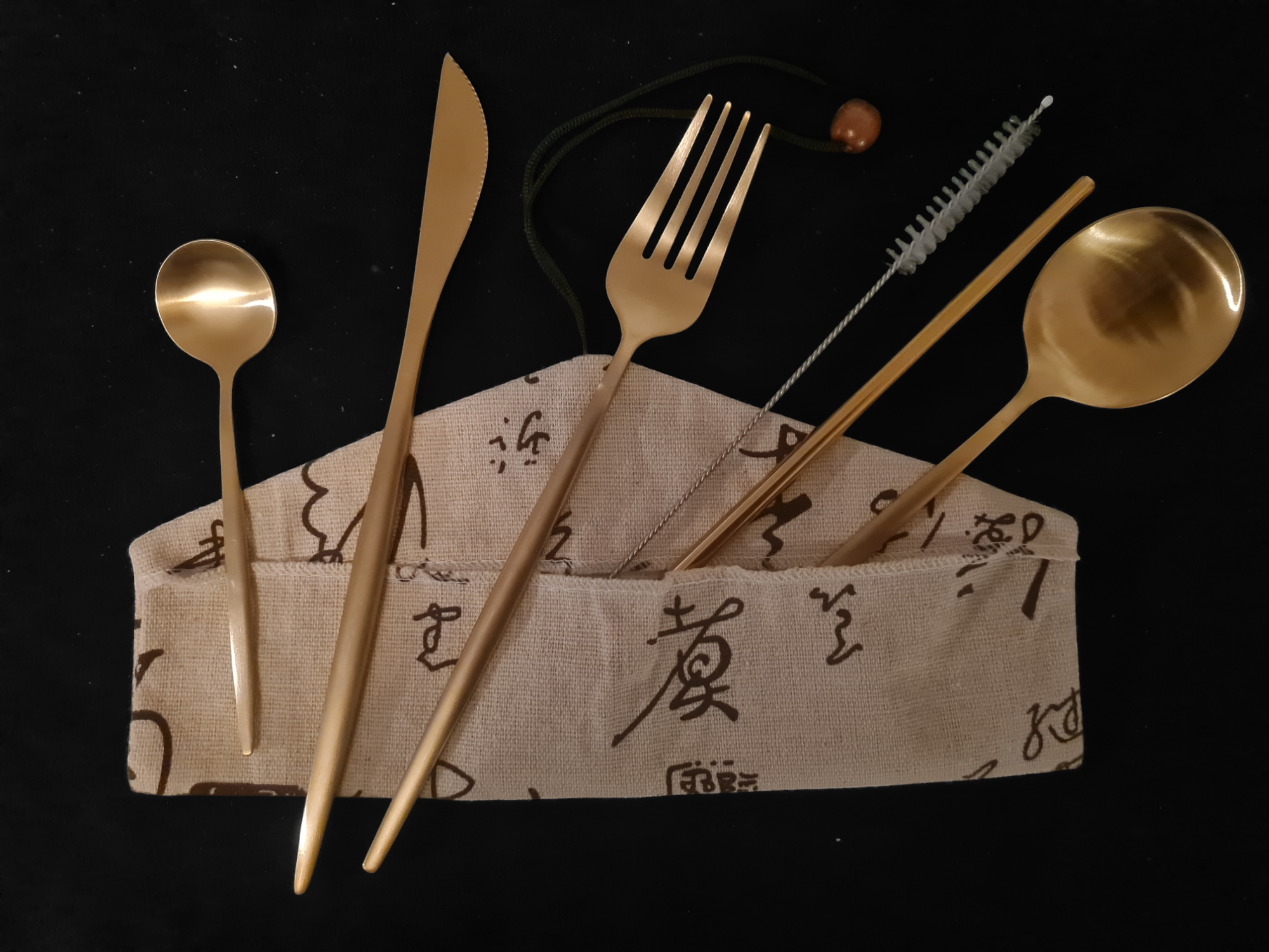 Sostraw & SmartThings - Wholesale Assorted Cutlery Set - Picnic / Office / On the Go Cutlery Set - 8 pouches/5 colors3