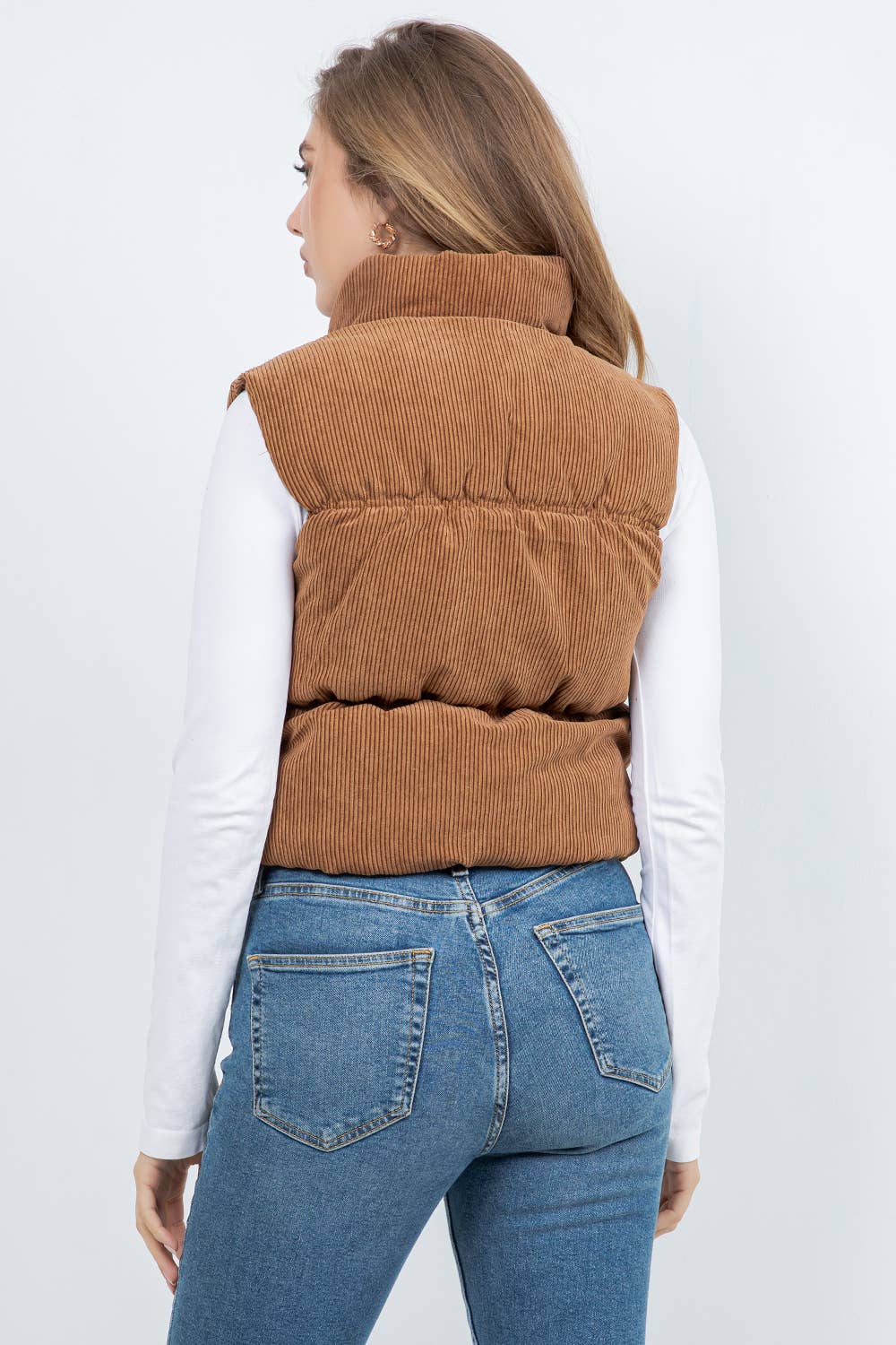 Veracci - Venta al por mayor Chaleco de abrigo - Mujer - Chaleco Vintage de Pana con Forro de Sherpa21