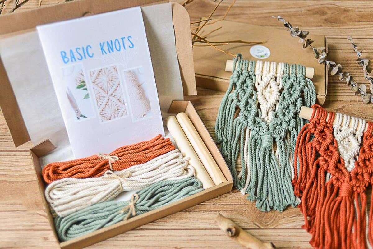 BeanDaikon - Vendita all'ingrosso Kit per lavoretti fai da te - Kit artigianale da appendere a parete in mini macramè K174