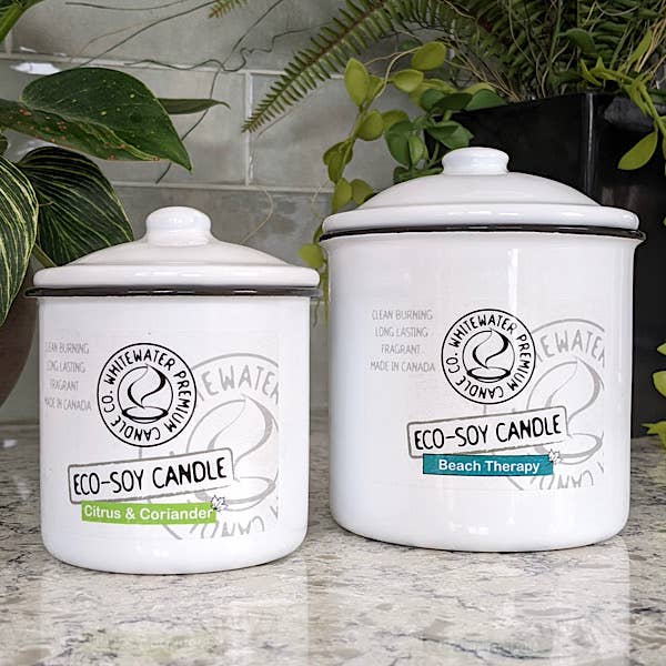 Soy Candle Enamelware 9oz for wholesale by Whitewater Premium Candle Co.