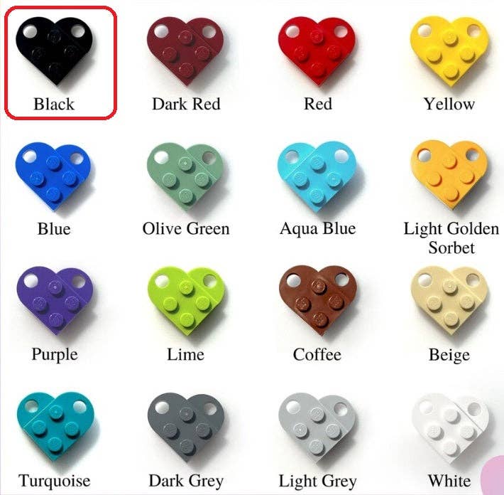 Nans Tees - Vente Porte-clés – unisexe - Ensemble de porte-clés LEGO Bricks en forme de cœur assorti2