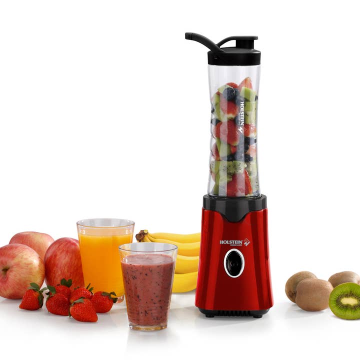 Holstein Housewares - Wholesale Blender - PERSONAL BLENDER METALLIC RED TRAVEL BLENDER 20 OZ