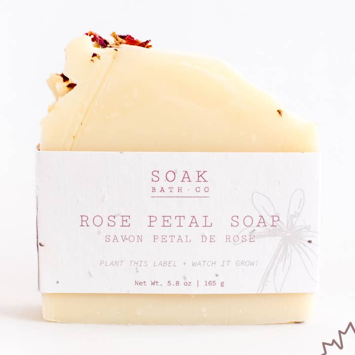 Rose Petal Soap Bar - Made in Canada for wholesale by SOAK Bath Co