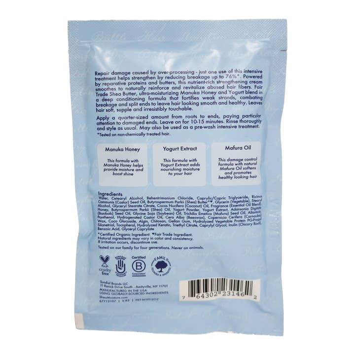 KT Supply - Vendita all'ingrosso Maschere per capelli - Maschera allo yogurt al miele di Manuka Shea Moisture, 2 Oz.