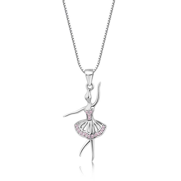 Cherished Moments - Vente Collier – enfant - Collier ballerine en argent pour filles, cadeau de danse Casse-noisettes pour enfants