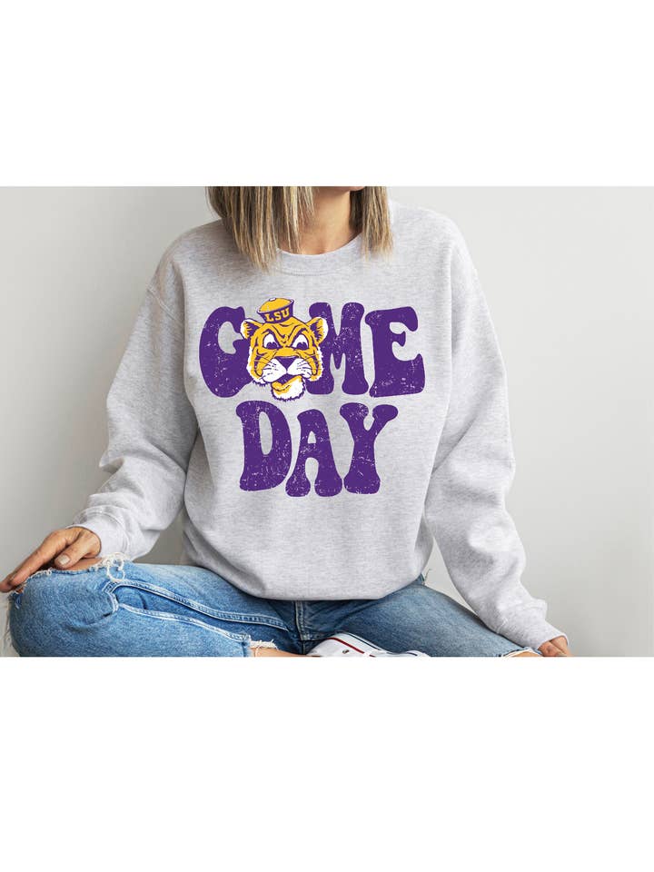 4 little hearts - Wholesale Sweatshirt - Women's - Lsu game day sweatshirt / t shirt
