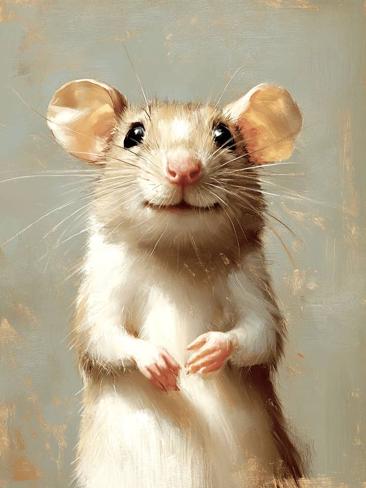 Rat Heureux - Impressions d'Art de la Faune – Œuvre 8″x10″ pour Cadre 11″x14″ pour la vente par Mowbi