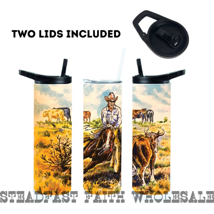 20 oz Stainless Steel Skinny Tumbler for wholesale by Steadfast Faith Wholesale