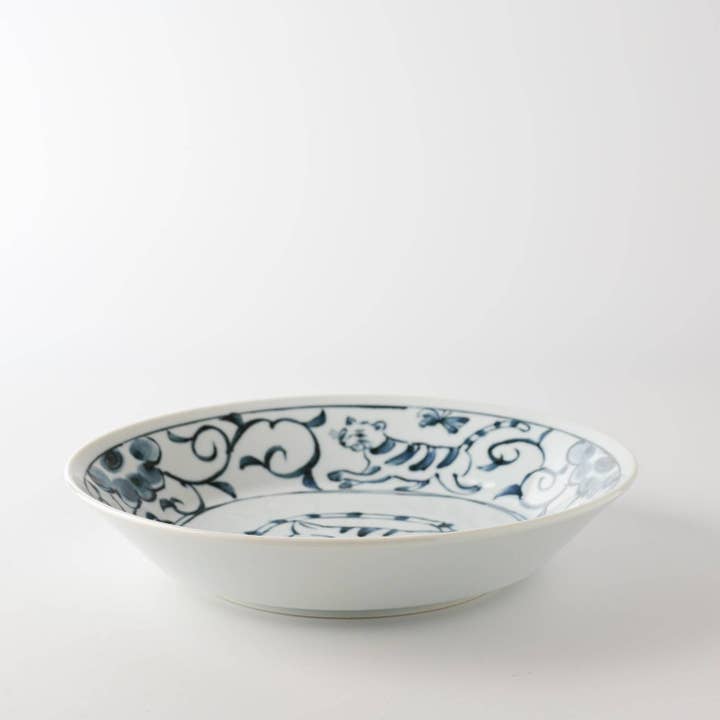 Yamani - Wholesale Dinner Plate - Japanese Cats 20.7cm Pasta Plate - Beard2