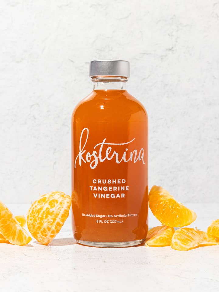 Crushed Tangerine Vinegar (8oz) for wholesale by Kosterina