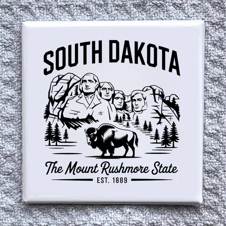 Magnete 2x2" South Dakota - Souvenir Artigianale per Frigorifero per la vendita all'ingrosso da parte di Made With Aloha Magnets,llc