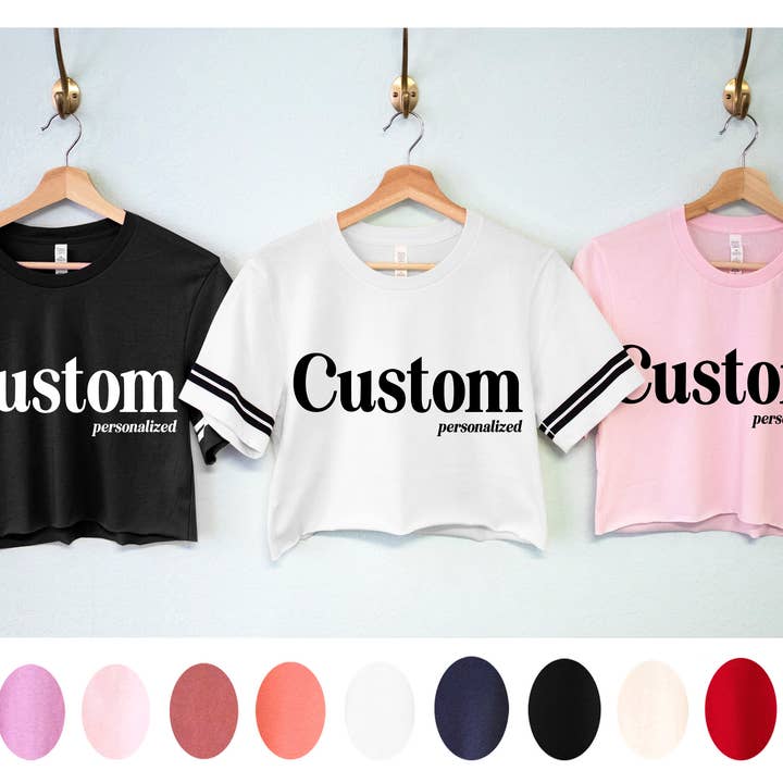 Nobullwoman Apparel - Wholesale Screen Printed T-Shirt - Women's - Your CUSTOM Boutique, Shop, Store, Striped Crop Top Shirt