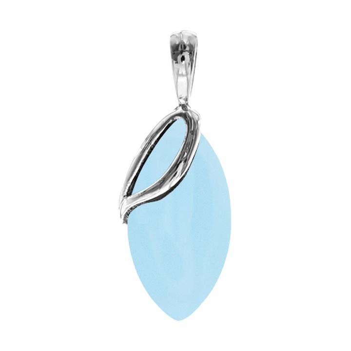 Pendentif superposé en calcédoine bleue marquis violette pour la vente par Kali Ma Designs - Sterling Silver Jewellery