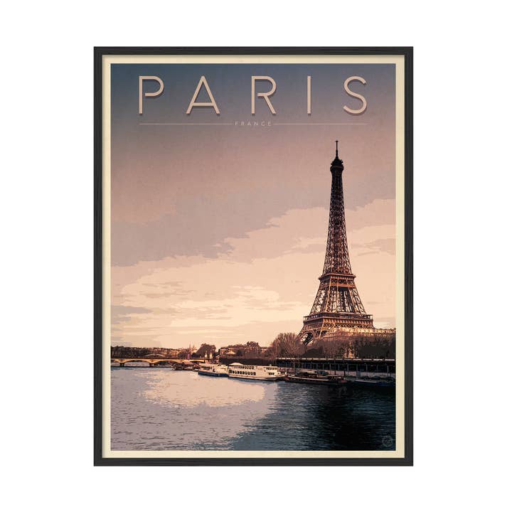 Paris Vintage Style Wall Art | Paris Eiffel Tower Art Poster for wholesale by Places & Spaces Art Co.