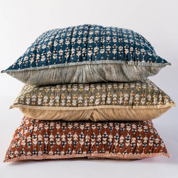 Blossom Block Print Euro Sham for wholesale by Co.House Designs