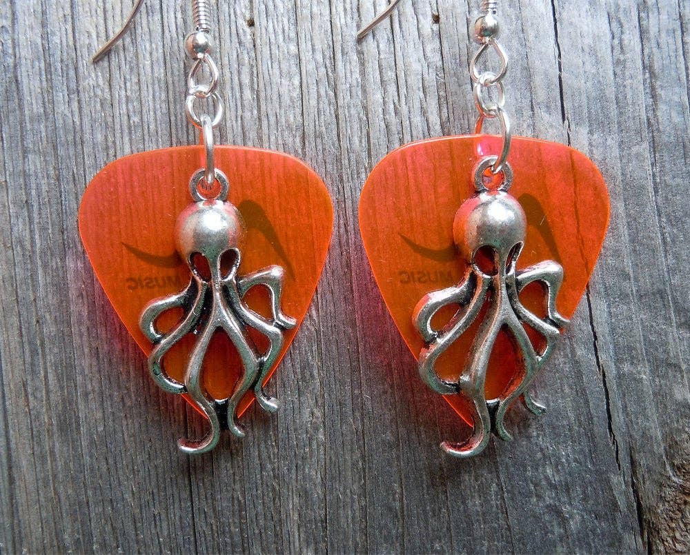 Simply Raevyn - Wholesale Dangle Earrings - Octopus Charm Guitar Pick Earrings18