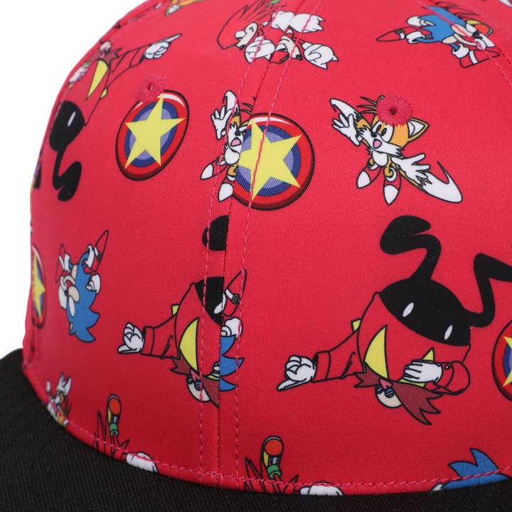 Bioworld Merchandising - Wholesale Flat Brim Cap - Unisex - Sonice The Hedgehog Sublimated Aop Poly B15 Snapback5
