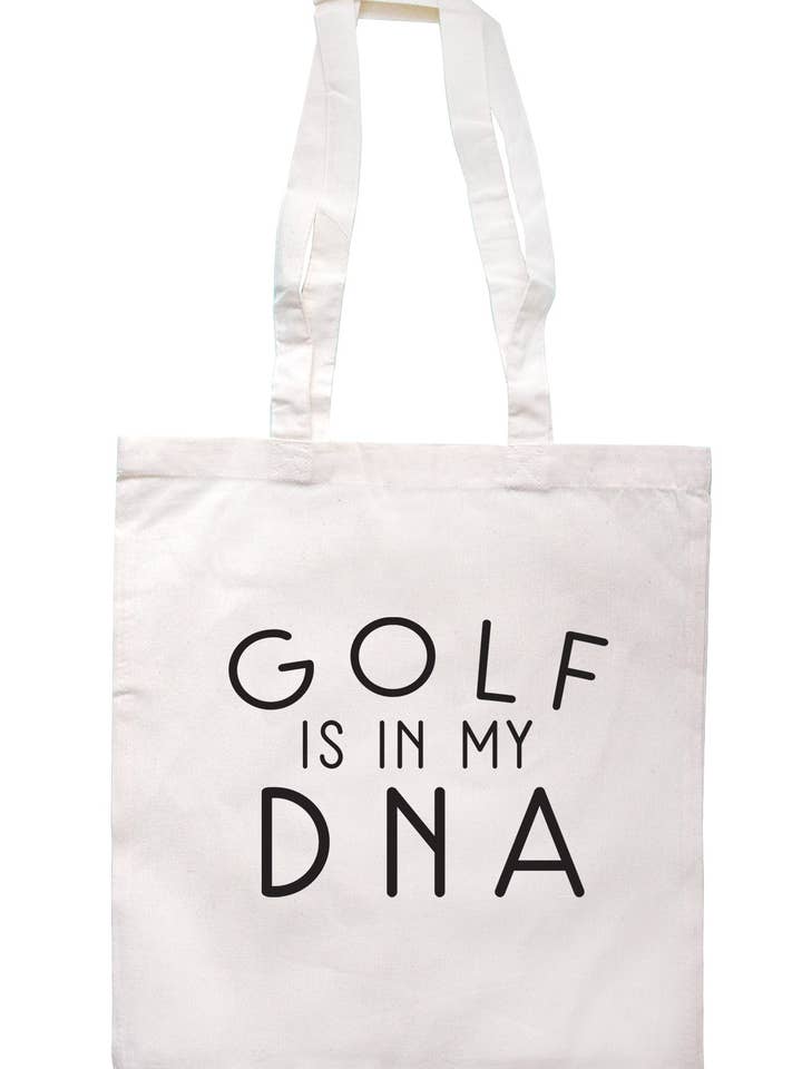 Golf Is In My DNA Tote Bag S0693 for wholesale by Illustrated Identity