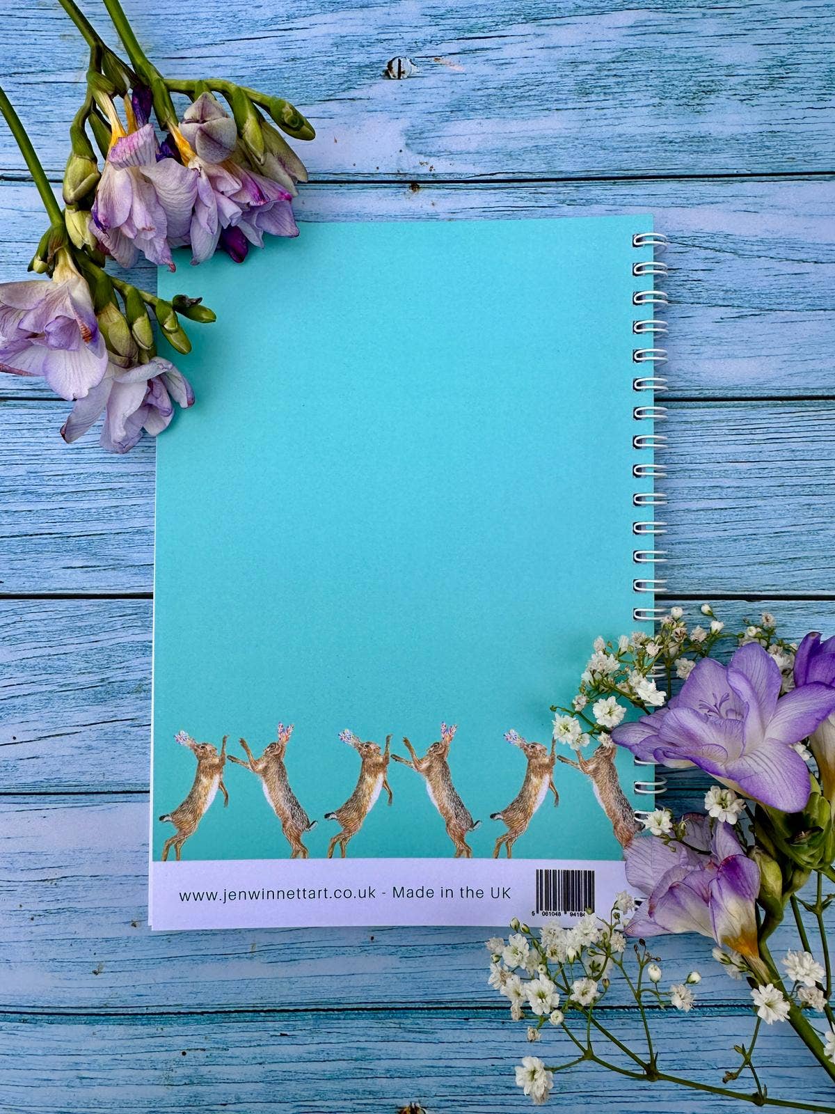 Jen Winnett Eco Artist - Wholesale Notebook - Hares Lined Eco Friendly A5 Notebook UK Made Cute Notepad3