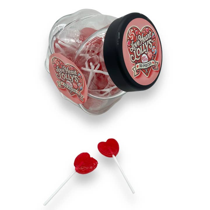 Kinky Pleasure - Wholesale Lollipop - Kinky Pleasure - KPC007 - Love Heart Lollipops 50 Pieces in Exclusive Glass Jar1