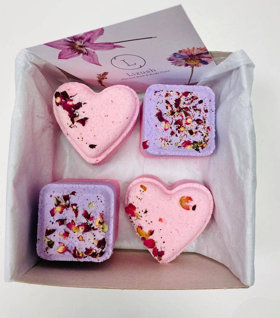 Lizush - Wholesale Bath Bomb/Fizz - Natural  Heart shaped bath bomb- Lavender scented - Vegan4
