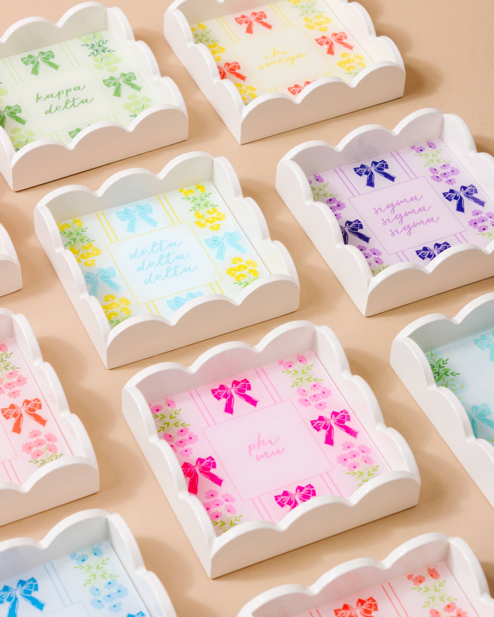 The Darling Effect - Wholesale Keychain - Women's - Sorority Scallop Trinket Tray - 19 Chapters Available30