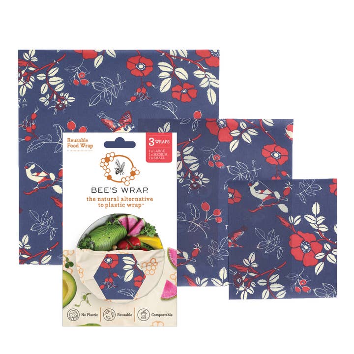 Bee's Wrap - Wholesale Food Storage Wrap/Bag - Assorted 3 Pack - Botanical