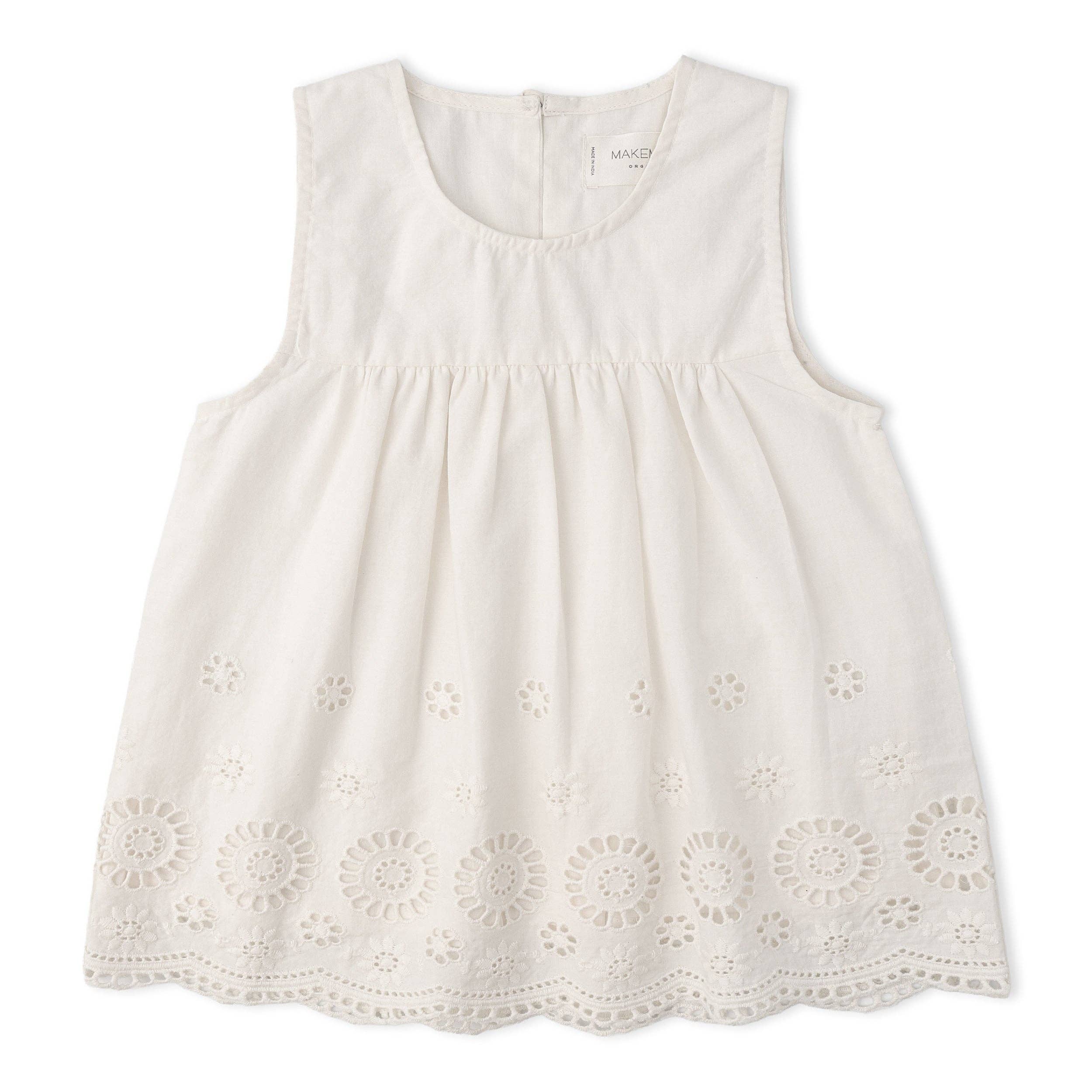 Makemake Organics - Wholesale Top & Pant Set - Kids - Organic Eyelet Top And Pant Set - Ivory Eyelet4