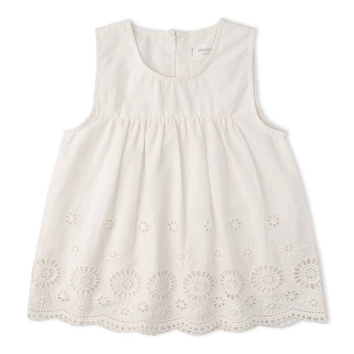 Makemake Organics - Wholesale Top & Pant Set - Kids - Organic Eyelet Top And Pant Set - Ivory Eyelet4