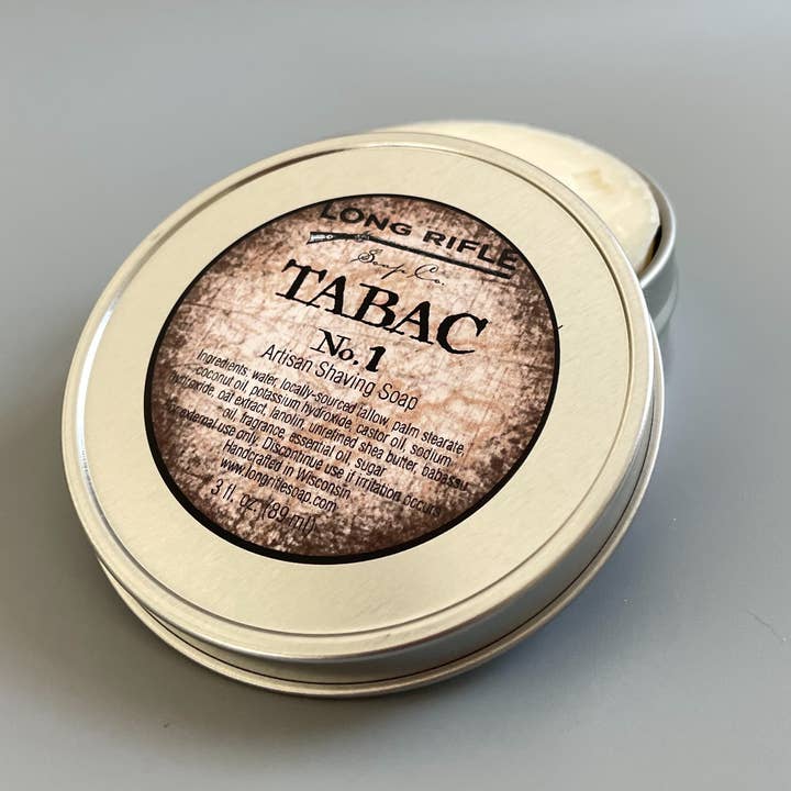 Shaving Puck - Tabac No 1 - Men's Grooming for wholesale by Long Rifle Soap Company