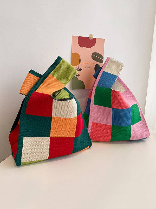 StyleGalX avslappnade väskor med schackrutigt och färgblocksmönster för wholesale av StyleGalX