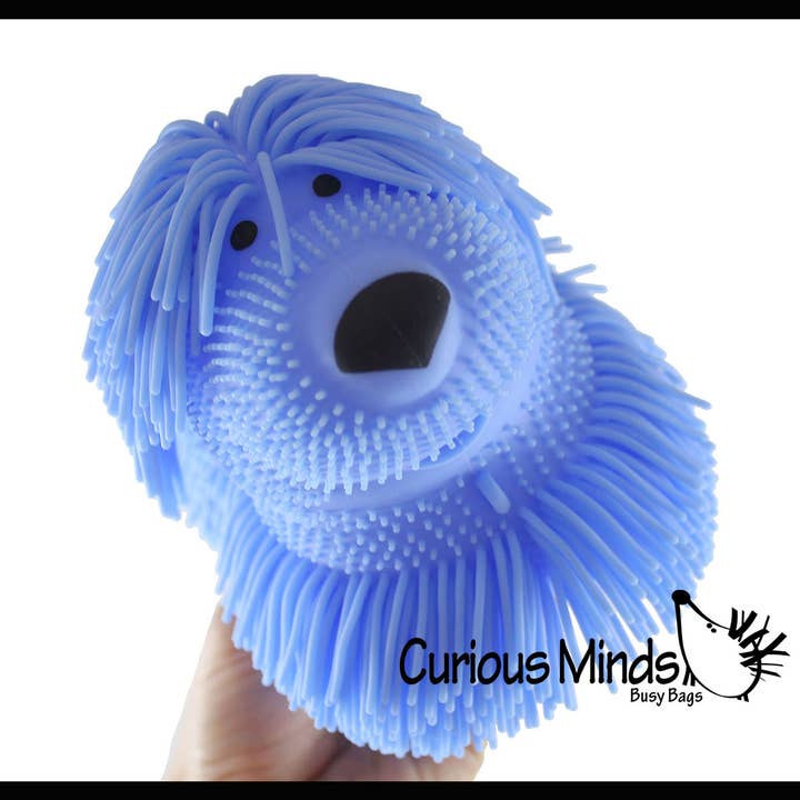 Curious Minds Toys - Wholesale Fidget Toy - Kids - 1 Shaggy Mop Dog Large 8" Puffer Ball - Sensory Therapy Fidg