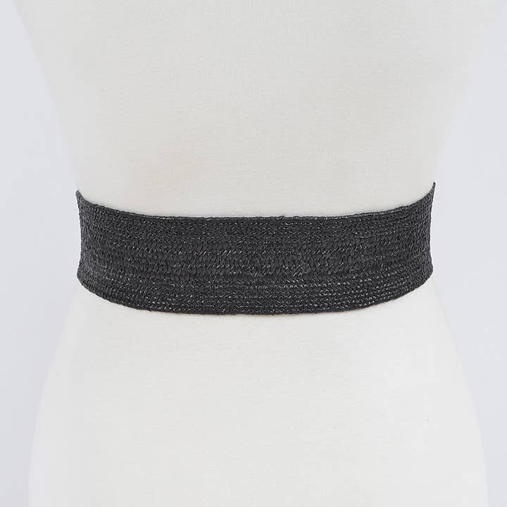 3AM BY H&D ACCESSORIES - Wholesale Belt - Women's - Rhinestone buckle stretch straw belt