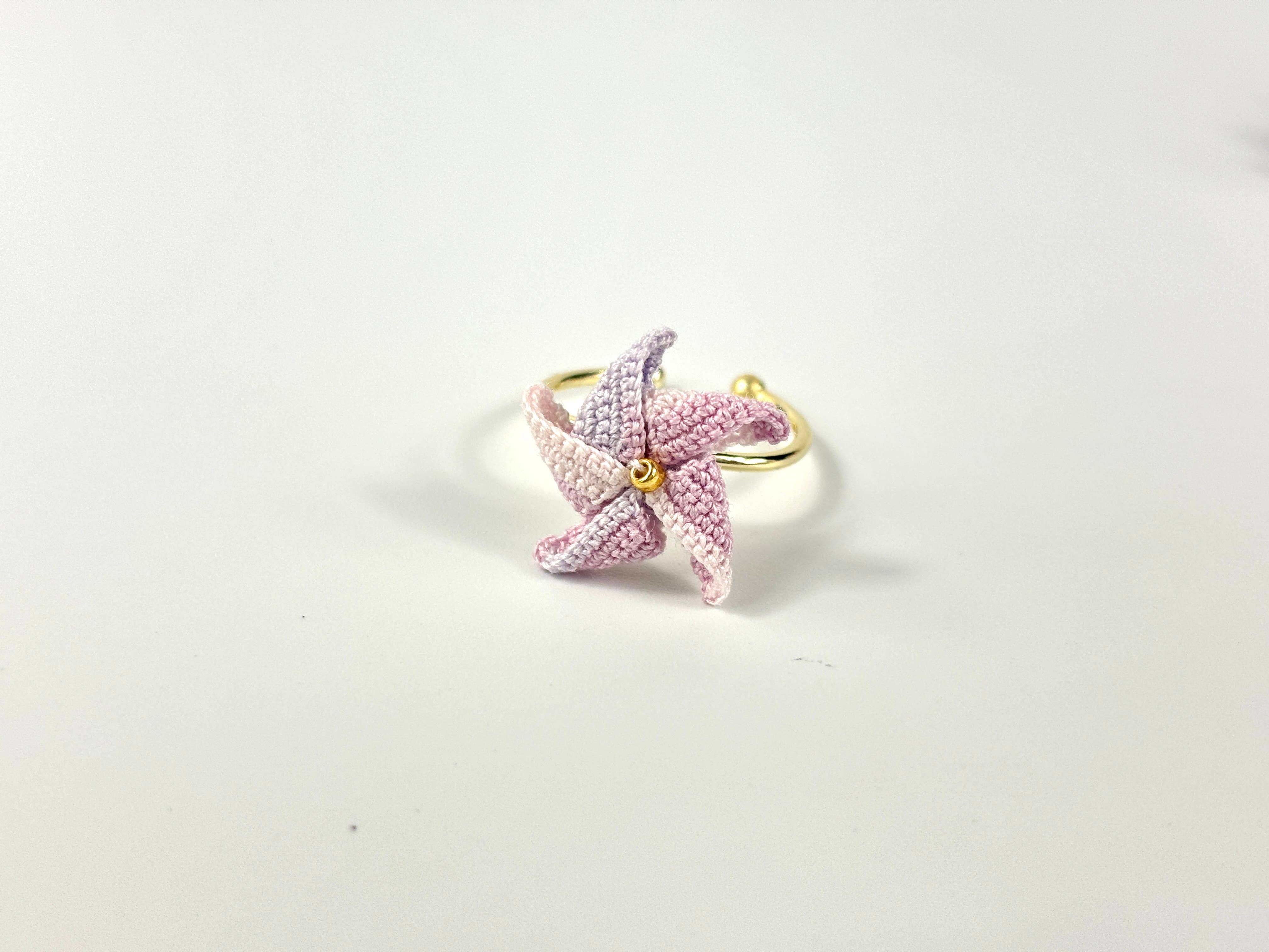 Crochet Whispers - Wholesale Band/Stacked Ring - Spinning Micro-Crochet Windmill Ring2