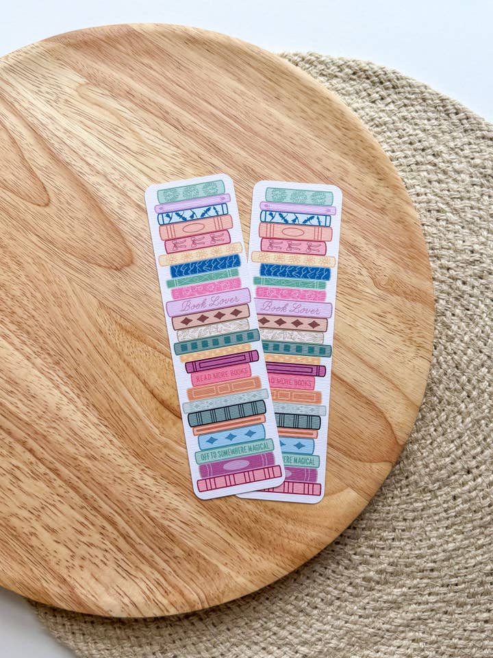 Pile of Books Bookmark for wholesale by Nadia Design Co