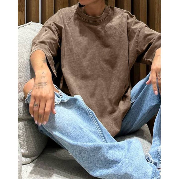 WASHED GARMENT TOP PLUS SIZE for wholesale by Mapcie