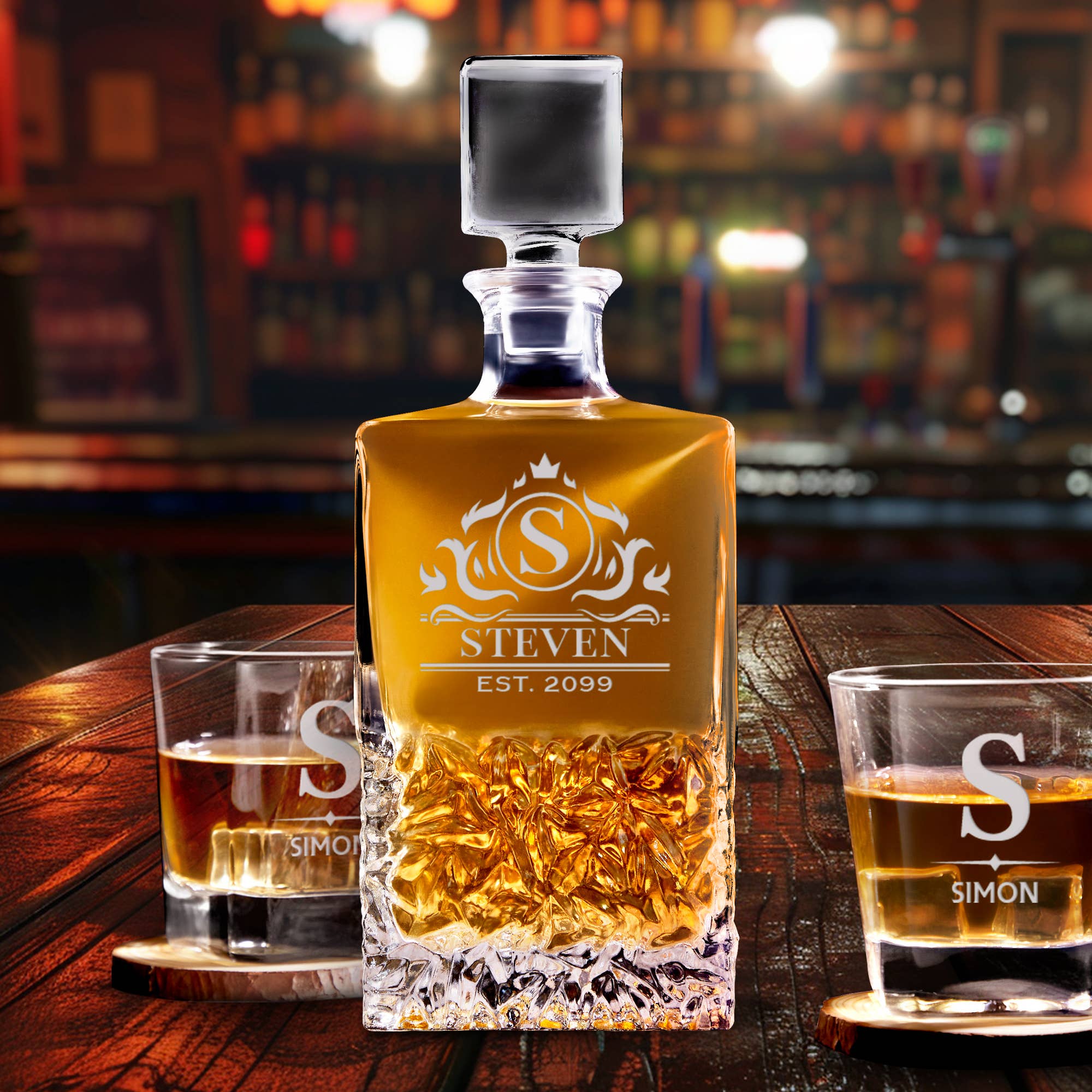 Engrave My Memories - Wholesale Decanter - Custom Whiskey Decanter, Decanter Set, Gift for Dad1