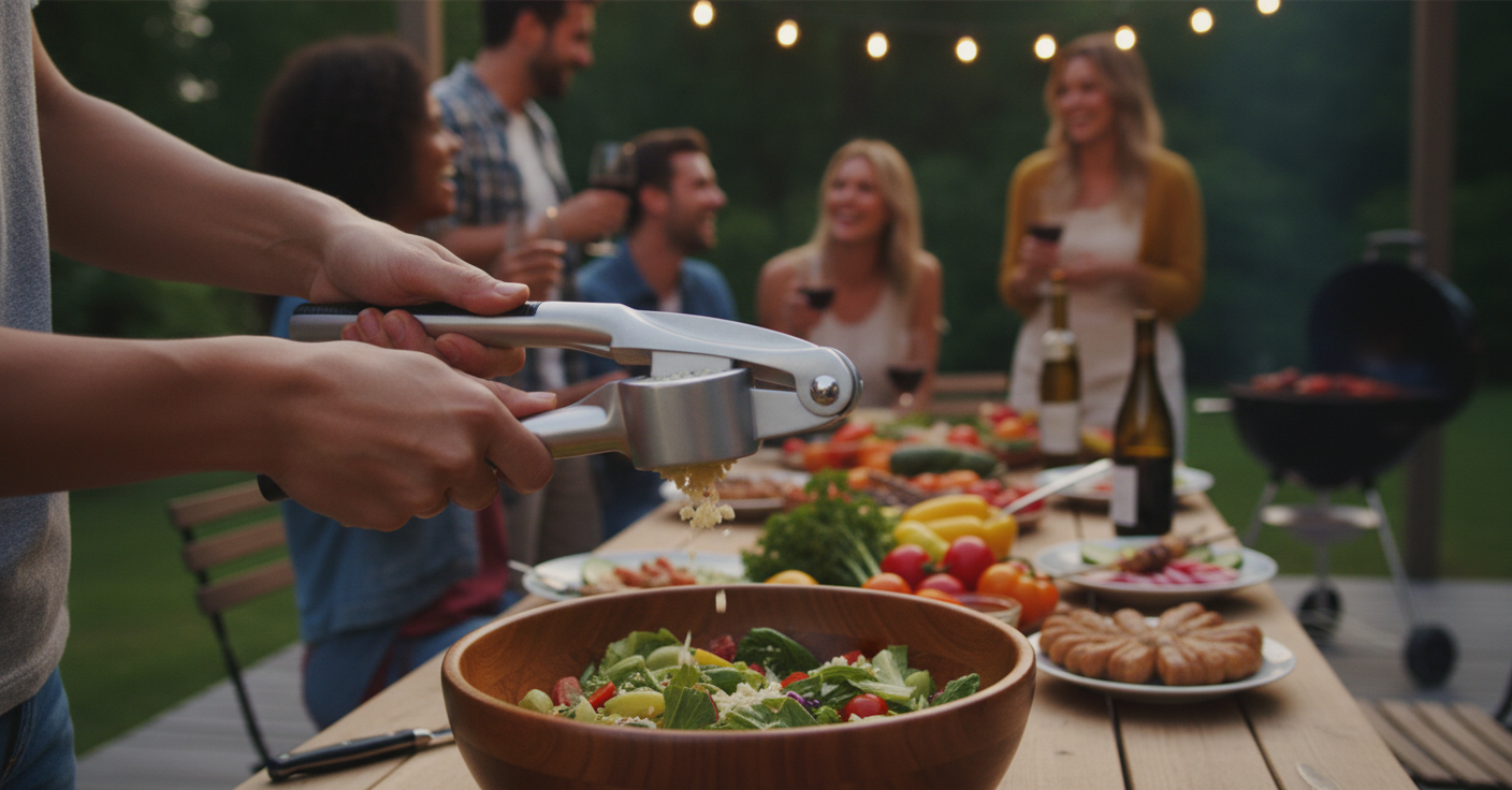 Kadra Kitchenware - Wholesale Kitchen Tool/Gadget - Luciano - Gourmet, Deluxe Garlic Press And Mincer, SS2