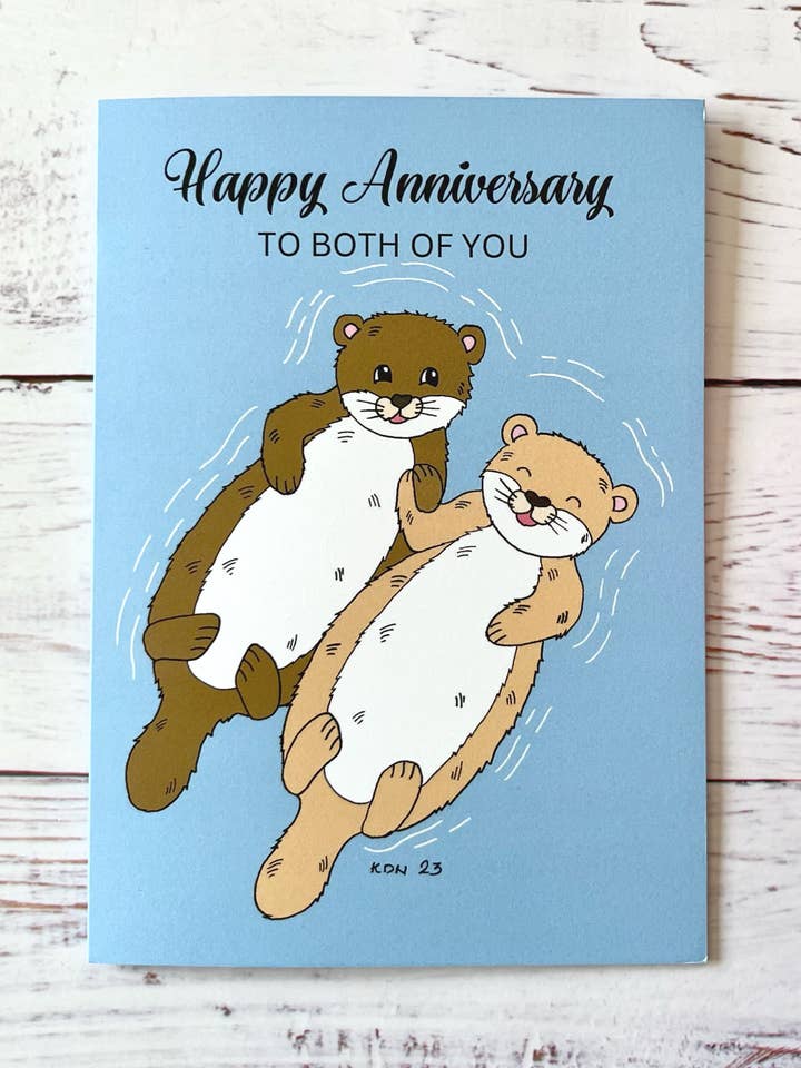 Anniversary Card, Otter Lovers for wholesale by Kayni Paper