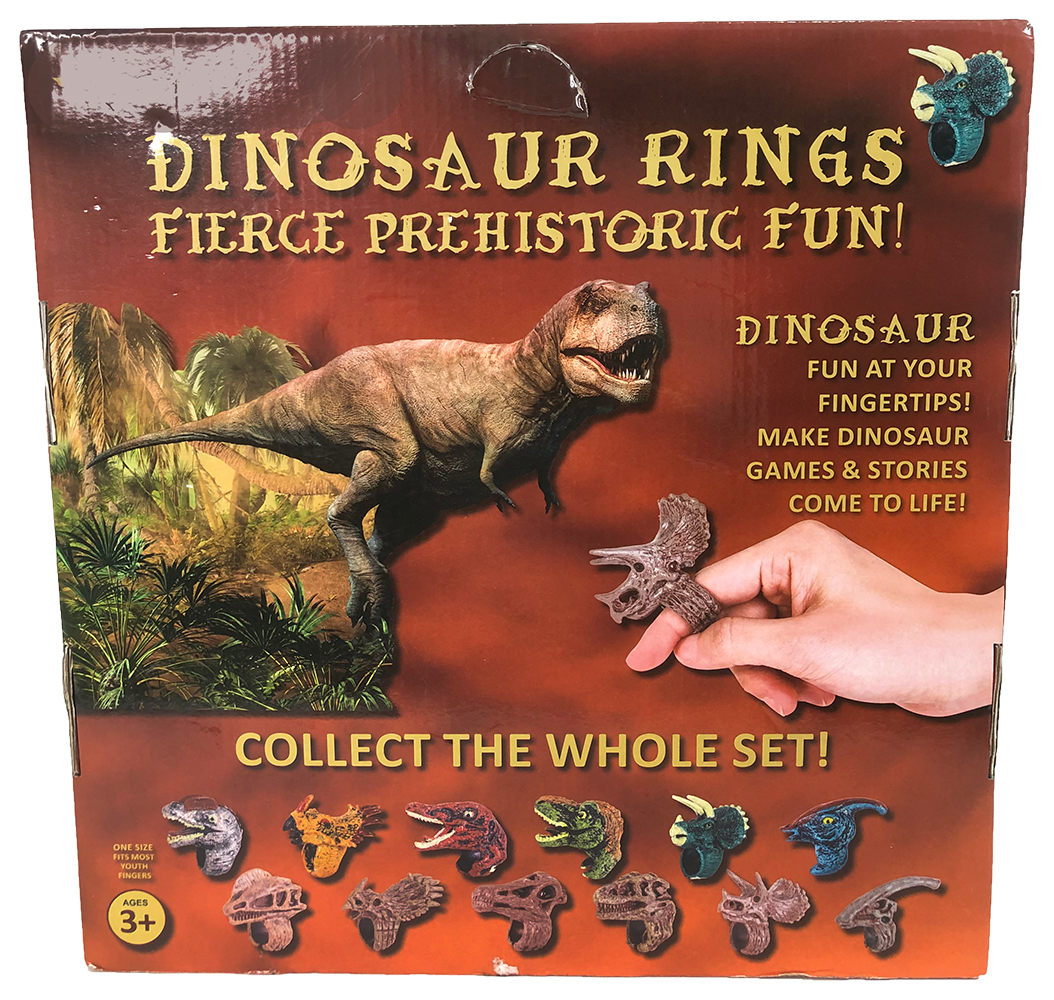 Texas Toy Distribution - Wholesale Retailer Display - Kids & Baby - Dinosaur Ring Display Box, x12 Ring Assortment3