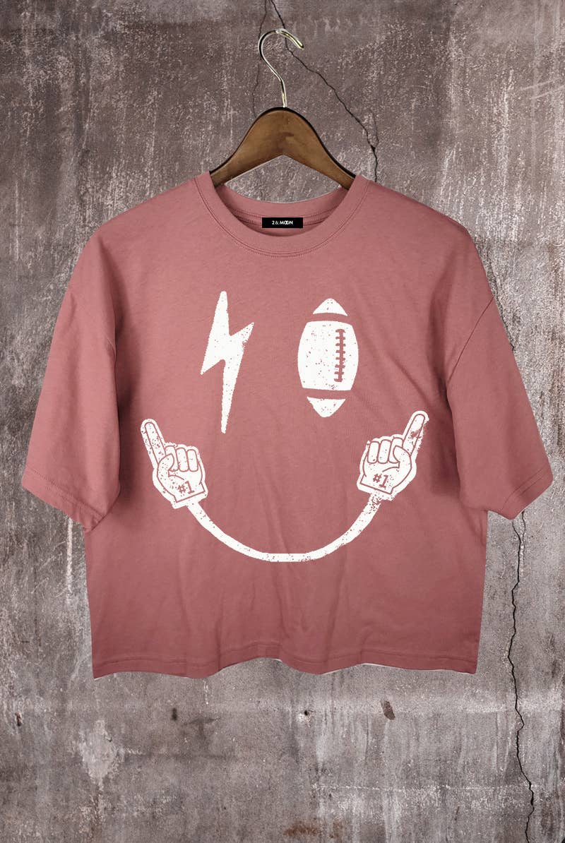 2&moon - Wholesale Screen Printed T-Shirt - Women's - Football Game Day  Graphic Crop Tee2